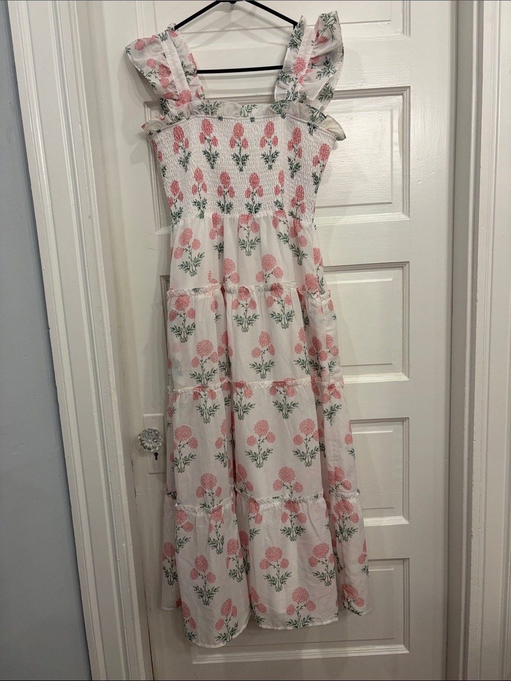 J. Marie Women’s White and Pink Floral Smocked Sundress